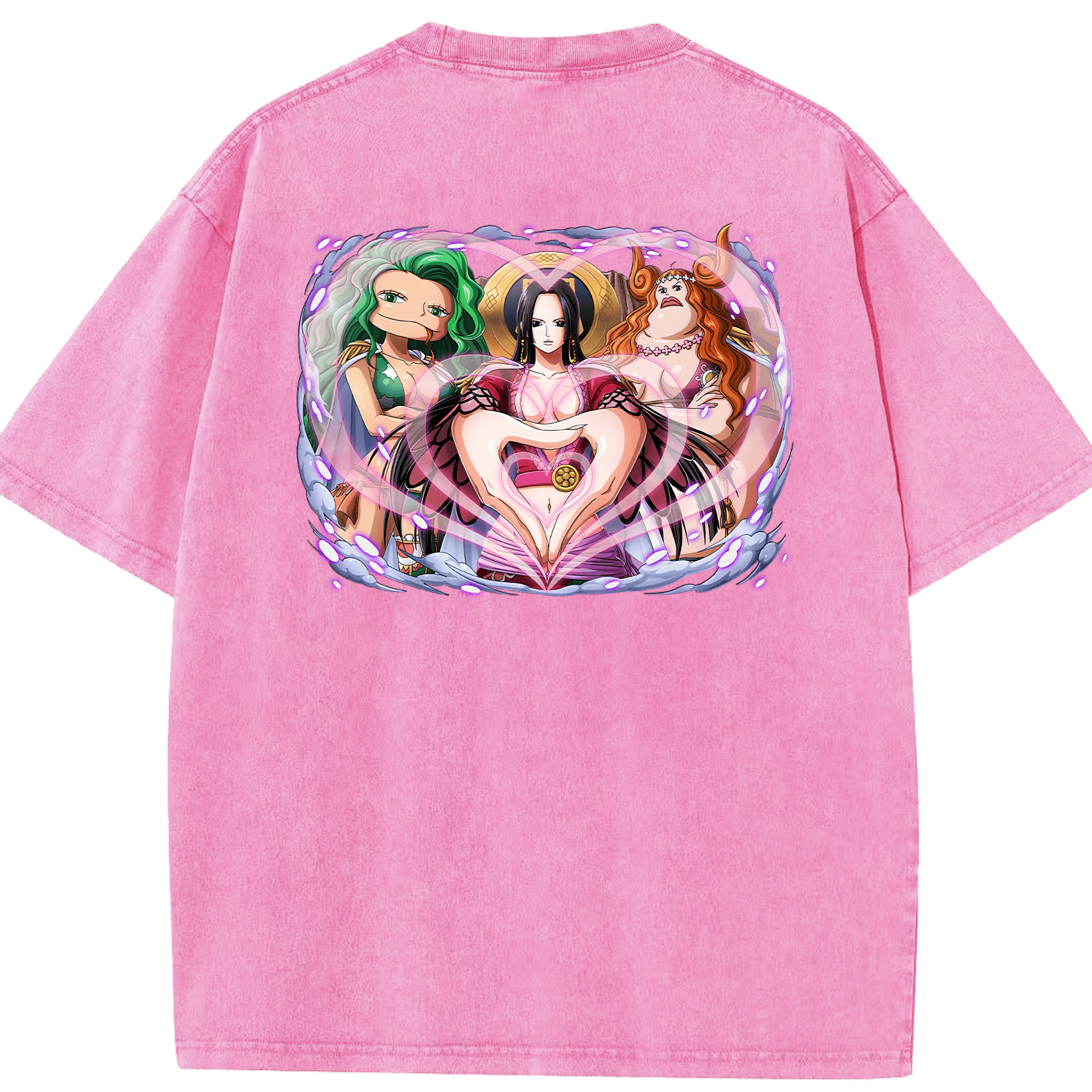 ワンピース ボア・ハンコック ONE PIECE Boa·Hancock 綿100% ヴィンテージ風 半袖Tシャツ（背面プリント）
